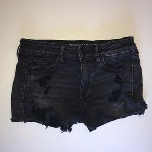 AEO black jean shorts